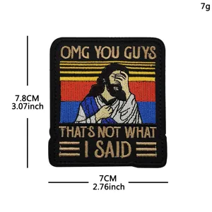 Funny Jesus facepalm embroidered patch meme clothing badge DIY decorative apparel accessory