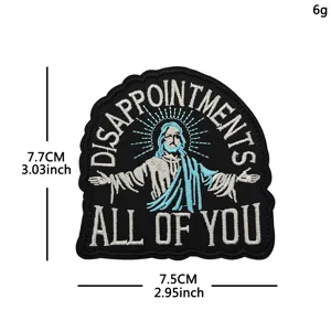 Funny Jesus embroidered patch iron on funny badge humorous religious motif DIY clothing accessory
