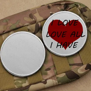 DIY blank writing embroidery tactical patch morale badge hook and loop round design