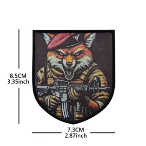 Taktischer Fuchs Morale Patch mit Klettverschluss, gesticktes militärisches Abzeichen für Outdoor.