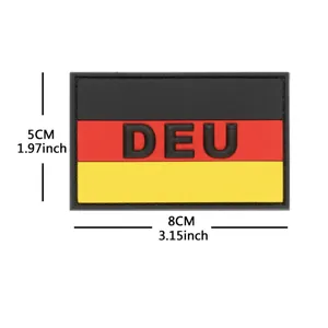 Bandiera tedesca patch tattico in PVC stemma militare morale con velcro 8x5cm.