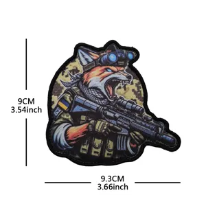 Taktischer Fuchs Moral Patch bestickter Militäraufnäher für den Rucksack 9x9.3cm