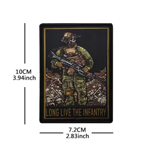 Tactical military morale patch embroidered badge with infantry skull design 10x7.2cm
