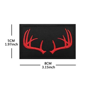 Toppa Morale Tattica Ricamata Corna di Cervo Gancio e Anello Distintivo Toppa Per Zaini Tattici Cappelli Abbigliamento Attrezzatura Esterna