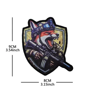 Taktischer Fuchs Aufnäher Moral Patch Militär Klettverschluss Aufnäher Abzeichen 9x8cm