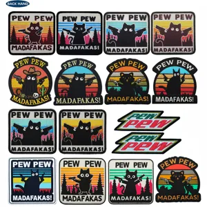 Novelty Funny Cat Tactical Embroidery Patch Slogan Morale Badge Hook And Loop Applique For Clothing Backpack Hat Decor