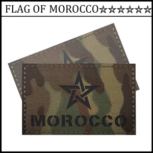 Laser Cut Reflective IR Morocco Pakistan Macedonia Flag Tactical Morale Patch Nylon Military Armband Badge