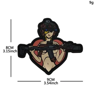 PVC Taktischer Moral Patch 2D Klettverschluss Militär Abzeichen sexy Anime Mädchen