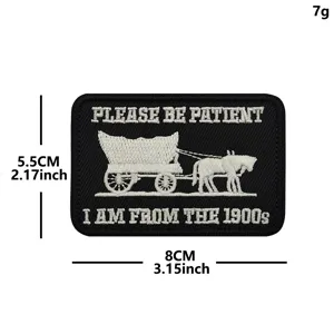 Classic 1900s vintage horse carriage embroidered morale patch tactical badge iron on
