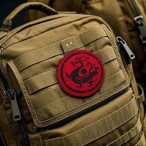Round tactical dragon totem patch 8cm embroidered morale badge for clothing backpack apparel decor.