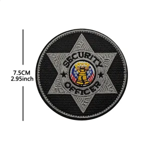 Security Officer Tactical Patch Embroidered Badge Uniform Accessory 7.5cm Round Patch