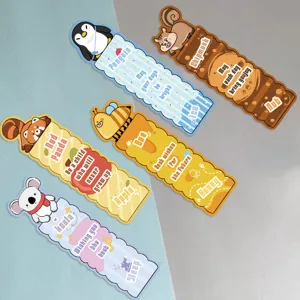 Set di segnalibri carini a forma di animale, dettaglio in primo piano con pinguino e koala.
