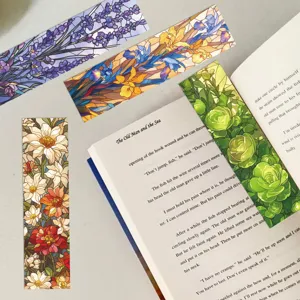 Colorful floral stained glass bookmarks set for reading, beautiful book page markers 30pcs