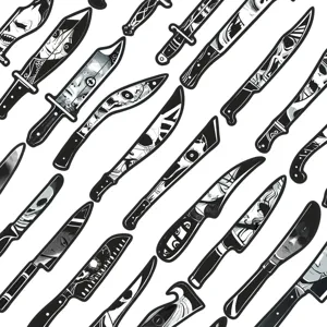 Horror anime style knife shaped bookmarks creative stationery set detail view display