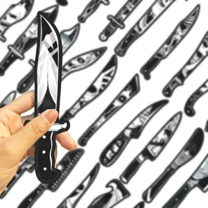 Creative knife shaped bookmark set, gothic black and white design for reading and decoration.
