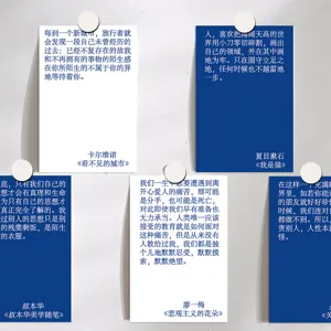 Literary quote wall cards detail view, aesthetic room wall decoration card set design.