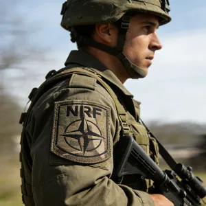 NATO NRF Παραλλαγής Τακτικό Ηθικό Μπαλώματα Στρατιωτική Μπράτσο Σήμα Κέντημα Patches