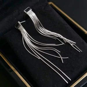 925 Sterlingsilber Lange Quaste Ohrringe Mit Schwarzen Grünen Zirkonia Elegant Modeschmuck Geschenk Für Damen