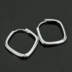 Minimalistische 925 Sterlingsilber Quadratische Creolen Geometrische Kleine Ohrringe Modeschmuck Für Damen