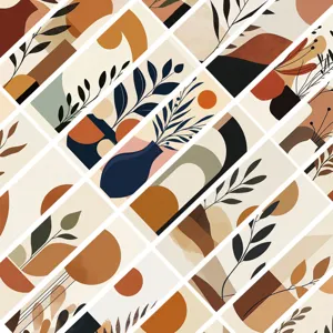 Boheemse stijl bladwijzer scandinavische decoratieve botanische abstracte kunst retro esthetiek