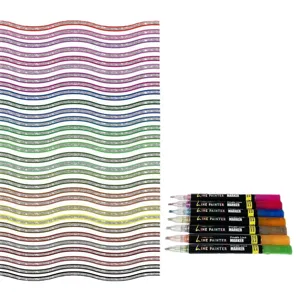Gekleurde glittermarkers met dubbele lijn en glinsterend metallic contoureffect