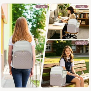 Sac à dos polyvalent pour ordinateur pour voyage, travail et collège au design matelassé
