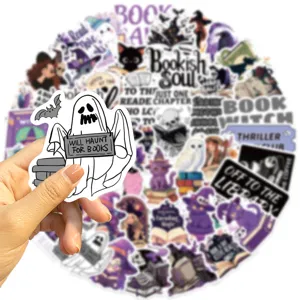 Bookish sticker pack 50pcs aesthetic vinyl waterproof decals for journal water bottle laptop