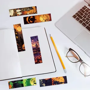 Halloween bookmarks set decorative paper page markers for reading books novels 30pcs pack