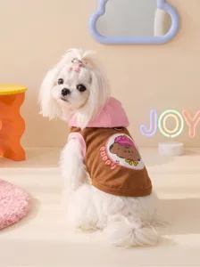 Cute breathable puppy hoodie vest for small dogs summer wear pet apparel clothing item.
