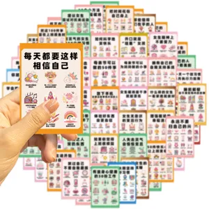 64pcs motivational positive energy sticker cards aesthetic stationery decor cute daily quotes