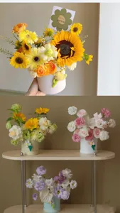 Mini round flower box for Teacher's Day floral arrangement gift bucket wholesale package