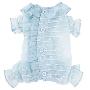 Cat Clothes Spring Summer Thin Breathable Lace Collar Mesh Four-Legged Apparel Cute Small Dog Pet Clothing