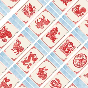 Chinese style paper-cut bookmark set, zodiac animal art designs, decorative reading markers for books.