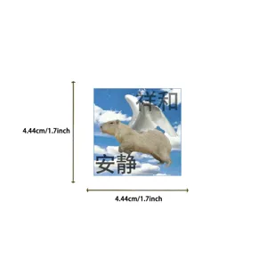 Süßer Capybara Engelsflügel Aufkleber wasserdichter Vinyl Sticker für Laptop Koffer Handy 4.4cm