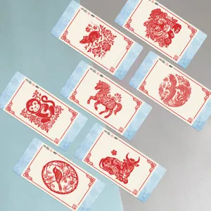 Chinese traditional paper cut bookmarks zodiac animal designs decorative book markers for reading