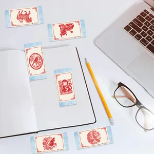 Traditional Chinese style paper cut art bookmarks decorative zodiac reading markers set