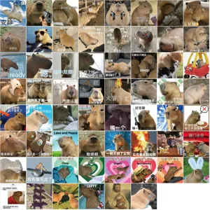 Wasserschwein Meme Aufkleber Detailansicht mit vielen lustigen Motiven zum Basteln und Gestalten.