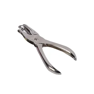 Manual Handheld Single Hole Puncher Silver Metal Circle Punch For Paper Floral Gift Wrap DIY Craft Stationery Office Tools