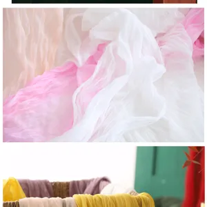 Korean pleated mesh fabric for floral photography background and gift wrapping decoration.