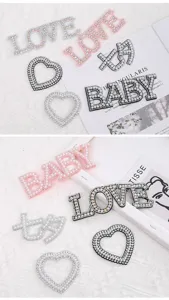 DIY Perle Strass Lettere Cuore Love Toppe per Bouquet di Fiori Scatola Regalo Decor
