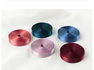1cm solid color satin ribbon for floral packaging, gift wrapping, and handmade DIY craft bows.