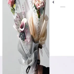 Retro Spitzen Blumenstrauß Verpackungspapier transparente OPP Tüten für florale Details.