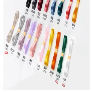 1cm solid color satin ribbon color chart for floral packaging gift decoration and DIY crafts.