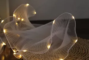 Korean style glowing wave mesh ribbon for bouquet wrapping cake baking and party decoration.