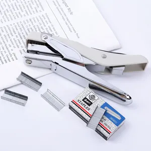 Manueller Ergonomischer Hefter und Heftklammern Set Metall Papier Heftmaschine für Büro Schule Briefpapier Bedarf