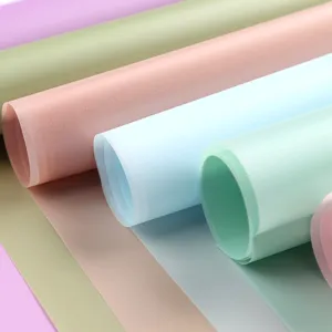 Papel de envoltorio impermeable y mate para ramos, diseño floral coreano colorido.
