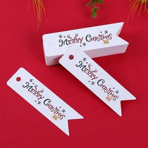 Christmas gift paper tags blank white hanging tags with string holiday decoration 100pcs