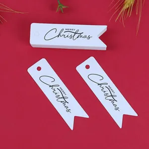 Christmas paper gift tags white swallowtail labels for holiday party favor decoration supplies