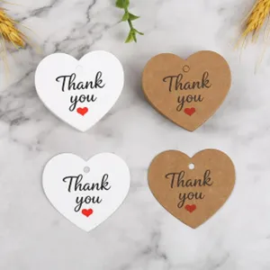 Heart paper tags gift labels craft and white thank you tags for packaging and party decor