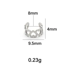 Edelstahl Herz Ohrklemme mit 8mm Innendurchmesser und einem leichten Gewicht von 0,23g